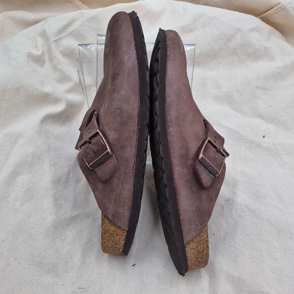 Birkenstock Boston Brown leather Slip-ons clogs Womens 41 US 10-10.5 - Picture 4 of 6